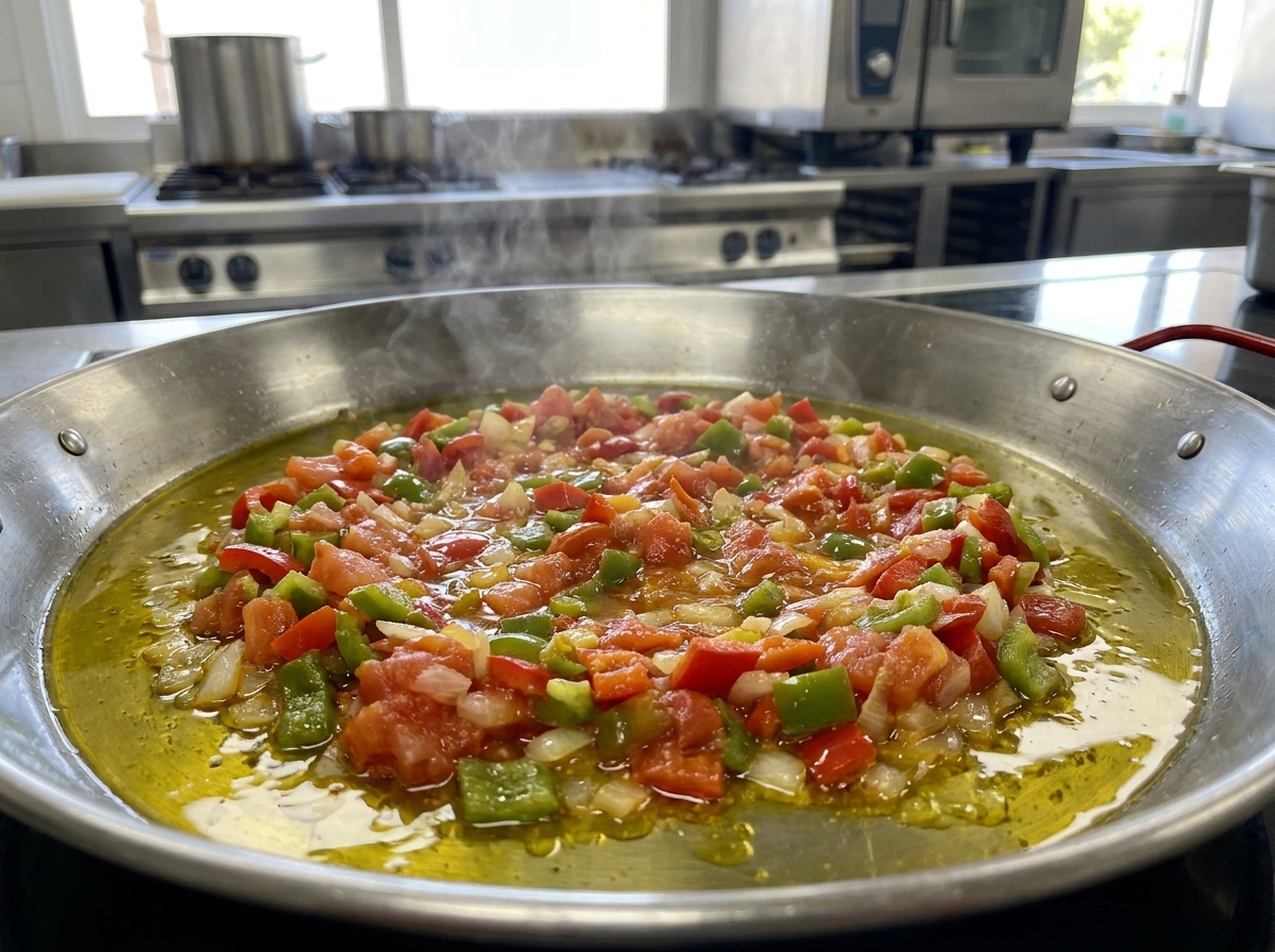 Verse sofrito in voorbereiding
